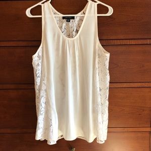 Karen Kane mixed media top